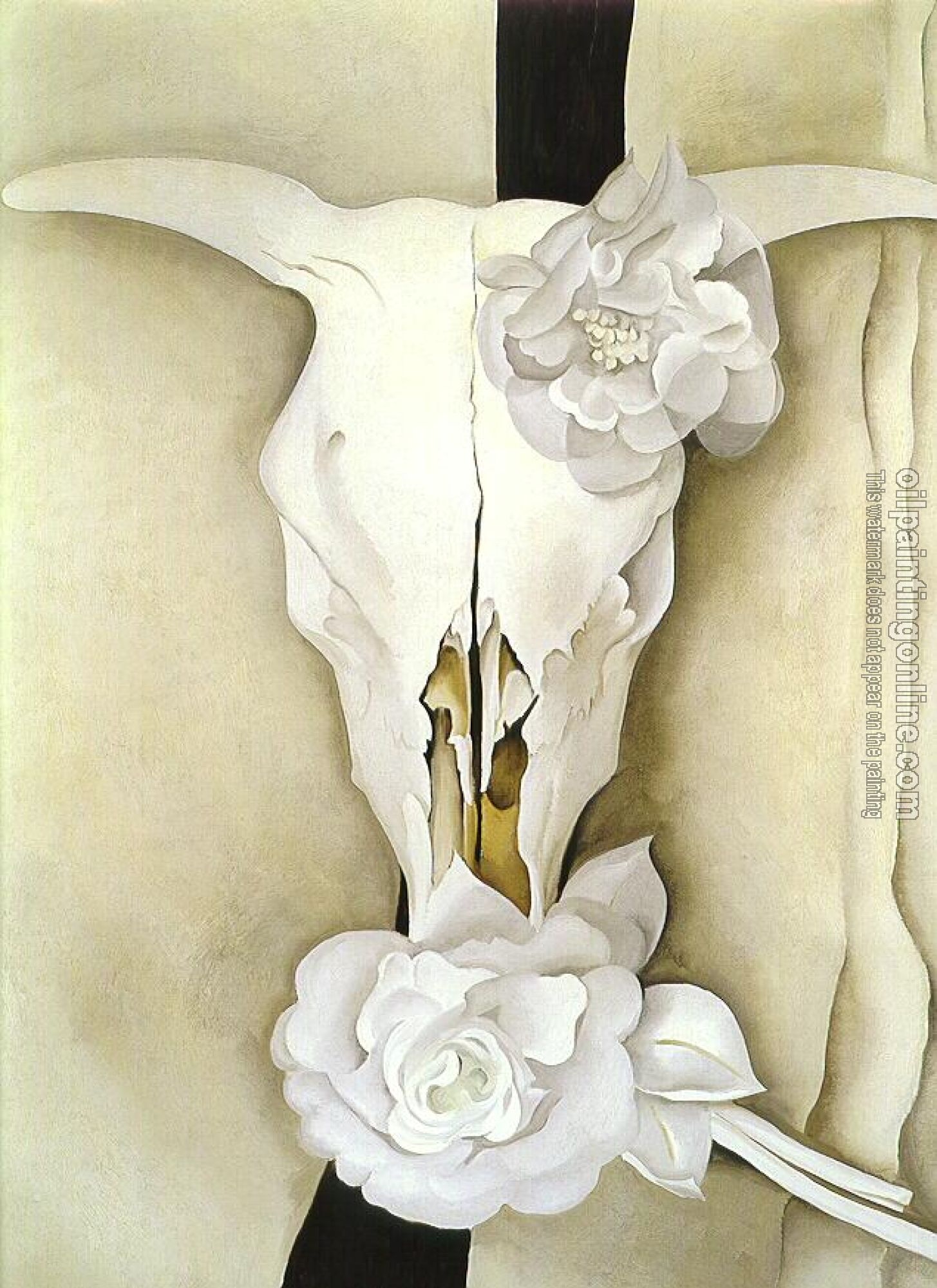 O Keeffe, Georgia - Cows Skull with Calico Roses